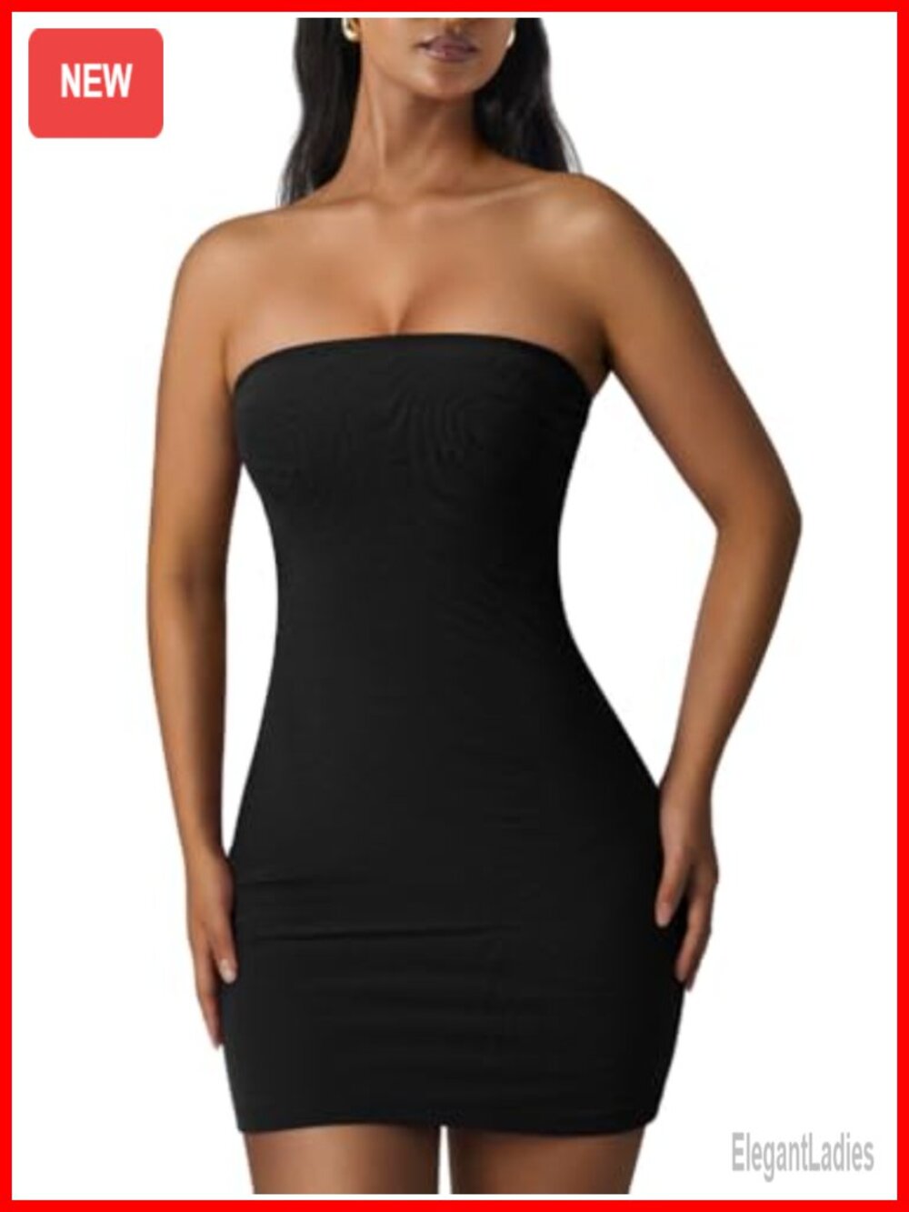 Womens Strapless Sleeveless Bodycon Mini Dress Sexy Slim Fit Cocktail Party